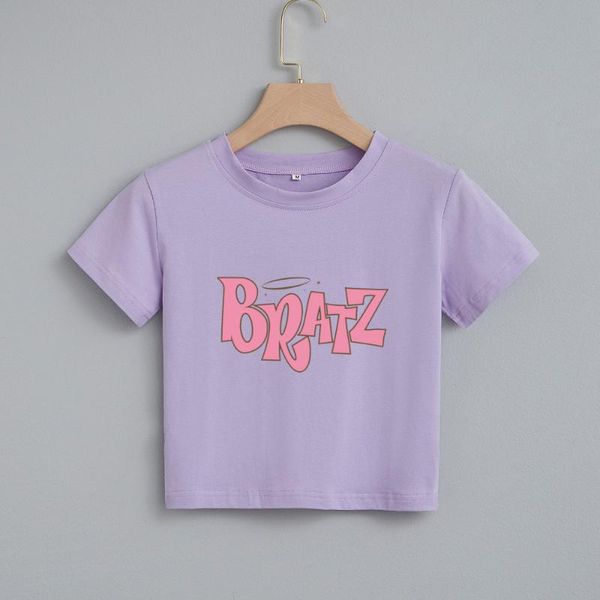 

women's t-shirt letter print crop tshirt for women summer short sleeve white cotton tee shirt o neck y2k vintage graphic t shi