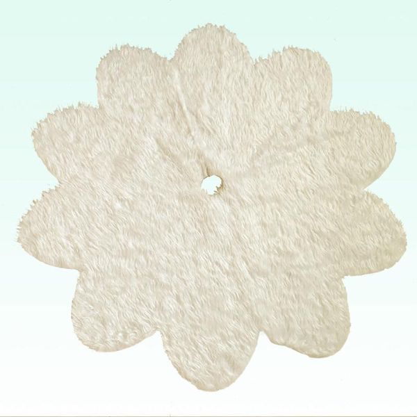 

christmas decorations 78cm tree skirt floral shape white artificial wool base decoration apron wrap