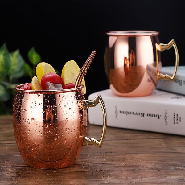 

stainless steel 304 copper plated drum beer mug moscow donkey mule cup rose gold cocktail glass coffee mugs