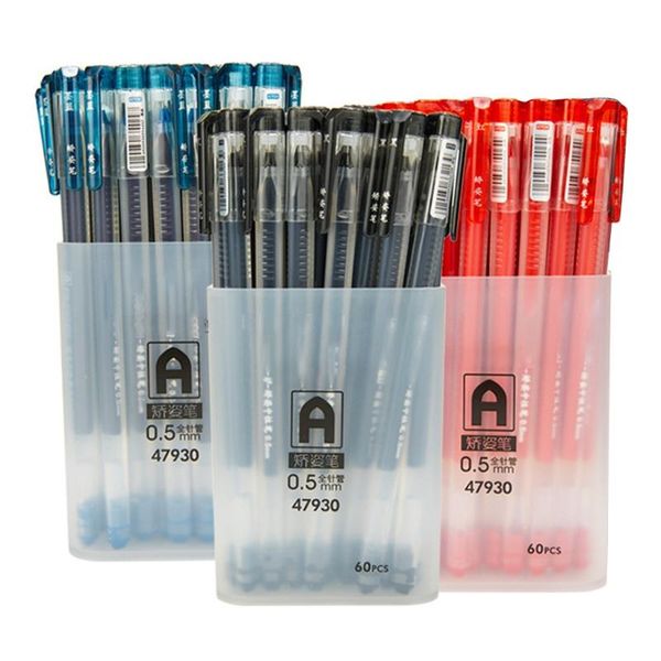 

gel pens 60 pcs/set 0.5mm roller ball ballpoint pen writing tool for students stationery office school supplies black/blue/red