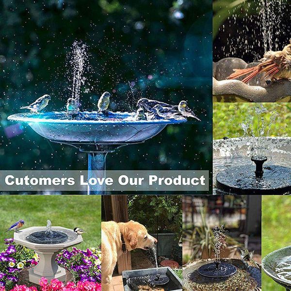 

solar fountain pump mini powered bird bath 1.7 w panel kit water garden decorations