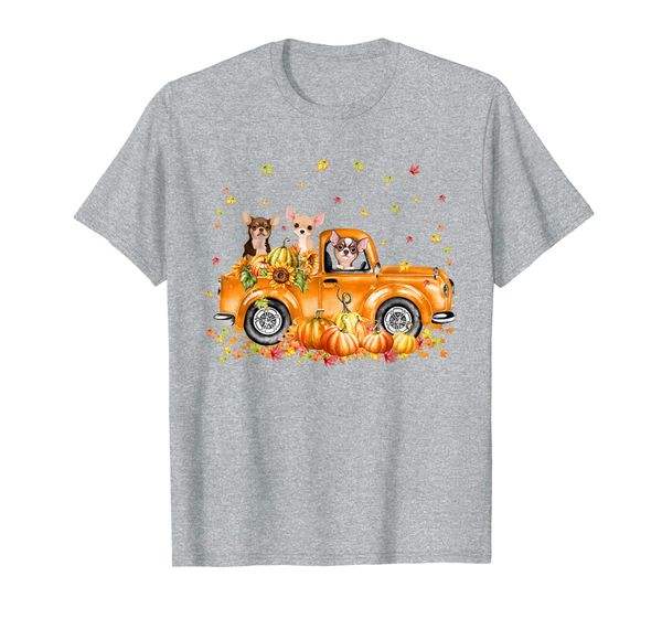 

Chihuahua Riding Truck Pumpkin Autumn Leaves Fall T-Shirt, Mainly pictures