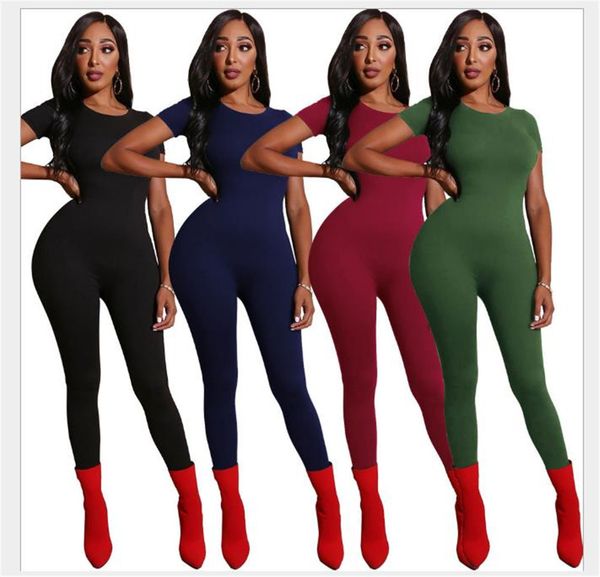 

jumpsuit skinny women's crew neck tight bodysuit short sleeve a piece leggings pantyhose club night, Black;white