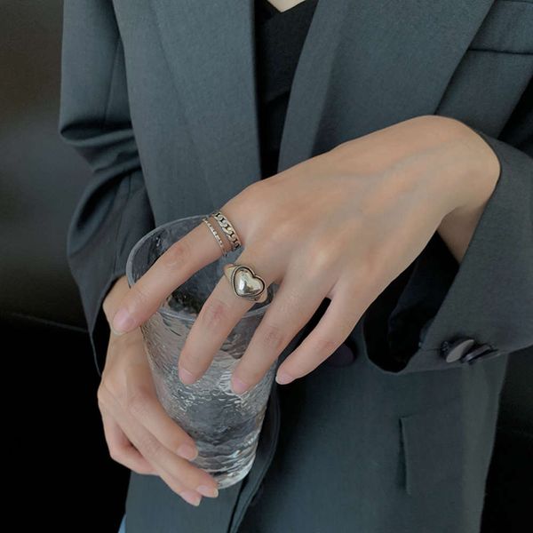 

love combination index finger hand ornament open ring women's ring jewelry, Black