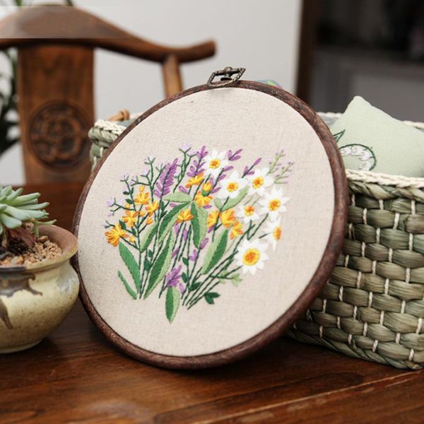 

other arts and crafts hanging embroidery kit painting diy materials with frame vintage home cloth gift cross stitch living room floral patte