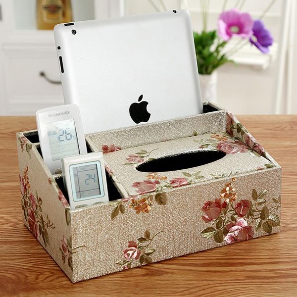 

tissue boxes & napkins multi-function box european-style home paper-drawing desktea table storage remote control