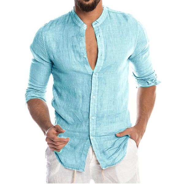 

men's casual shirts summer long sleeve linen shirt cotton blouse, White;black