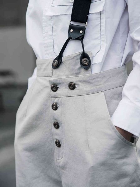 

women's pants & capris [eam] high waist geay button split joint leisure trousers overalls loose fit women fashion spring autumn 1r5860, Black;white