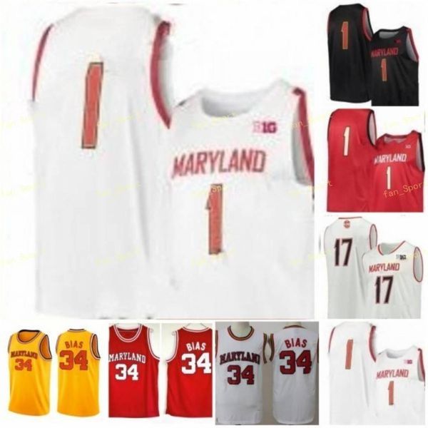 

ncaa college maryland basketball jersey 21 makhi mitchell 22 makhel mitchell 24 donta scott 25 jalen smith custom stitched, Black