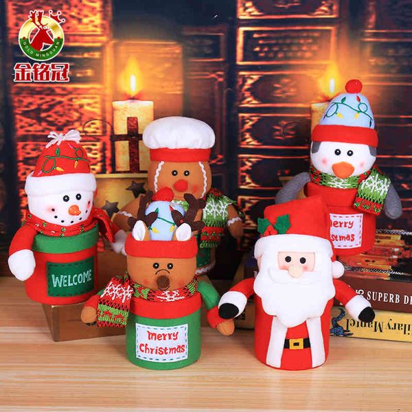 

transparent plastic christmas candy can santa gift box can santa decorative children's candy bottle