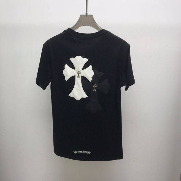 

t shirt summer ch cro short sleeve men's cotton cross sanskrit skin print trendy brand, White;black