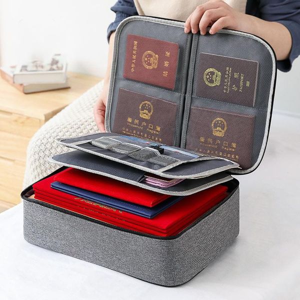 

large capacity document organizer multi-layer travel waterproof storage bag passport card password pouch bags