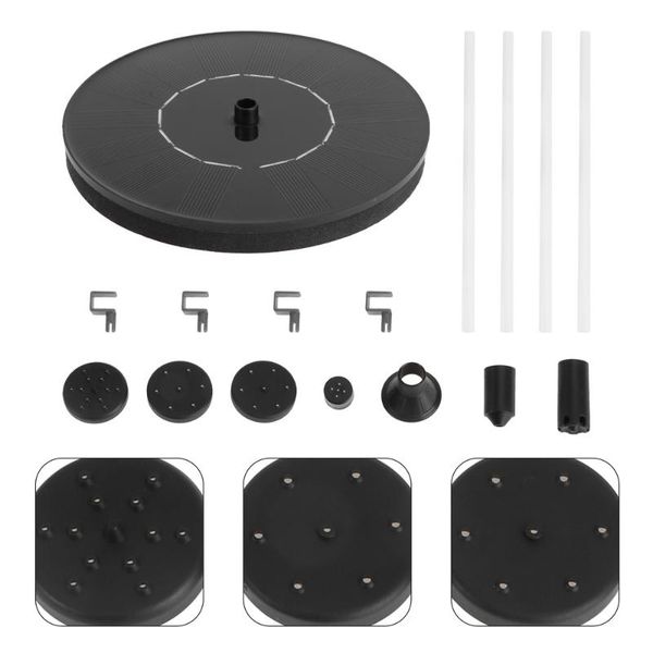 

garden decorations 1pc outdoor solar water fountain round panel decor black