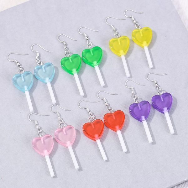 

dangle & chandelier fashion craft resin candy lollipop bff friendship drop earrings for women jewelry, Silver