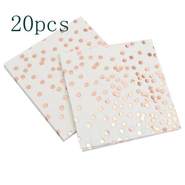 

packaging dinner service 20 pcs/pack rose gold point dot napkin paper for boy girl gender reveal party tissue decoration serviettes 33*33cm