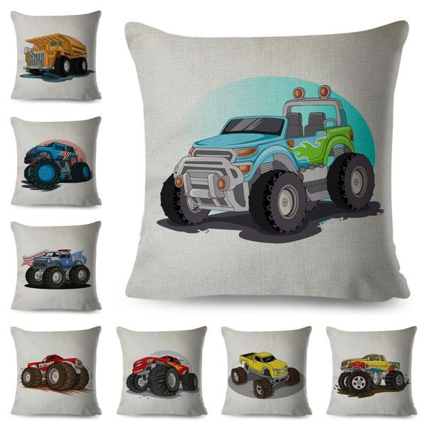 

cushion/decorative pillow cartoon truck cushion cover for sofa home children room car print pillowcase polyester case housse de coussin 40x4