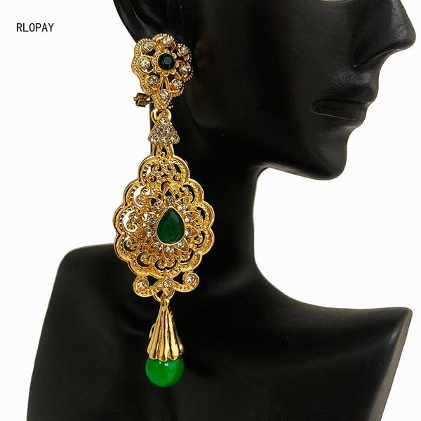 

dangle & chandelier zinc alloy golden round water drop shape hollow carved earrings women bridal rhinestone, Silver