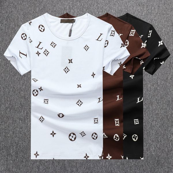 

2021 men t shirts tees & polos designer letter print crew neck casual summer breathable mens womens solid color wholesale m-3xl#zy25, White;black