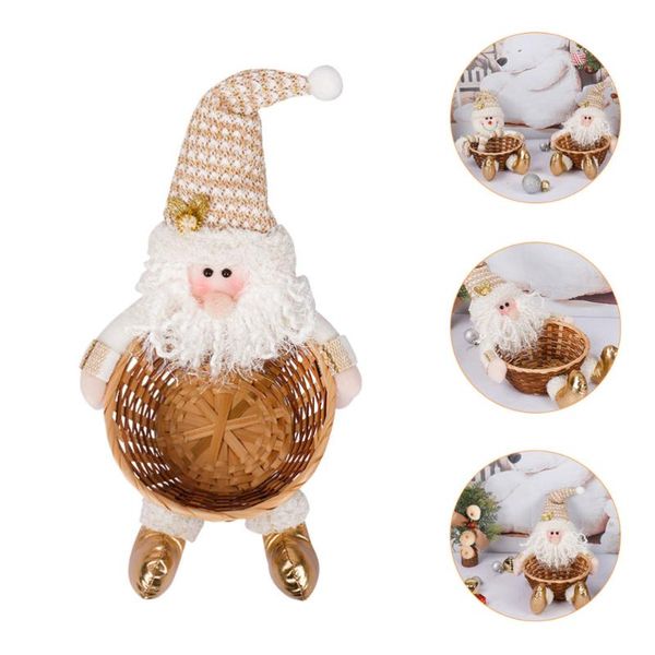 

storage baskets santa claus basket christmas garden rattan weave for home