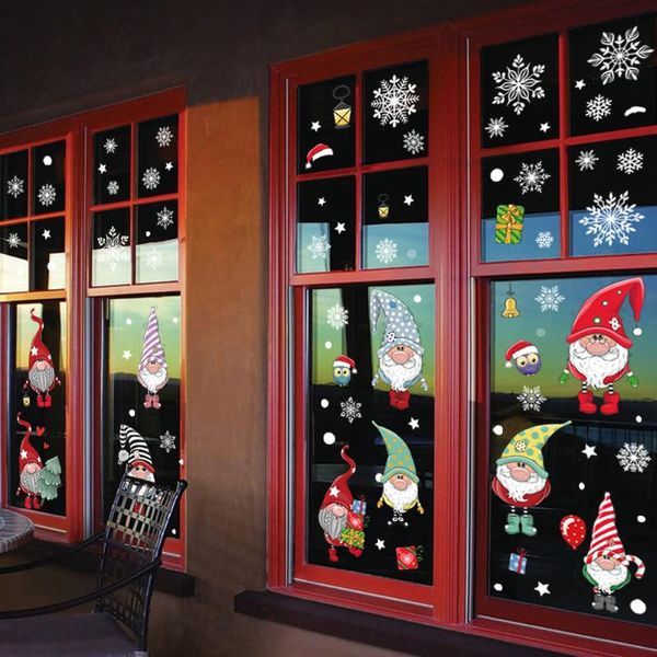 

wall stickers 4pcs christmas window clings holiday xmas snowflake santa claus gift