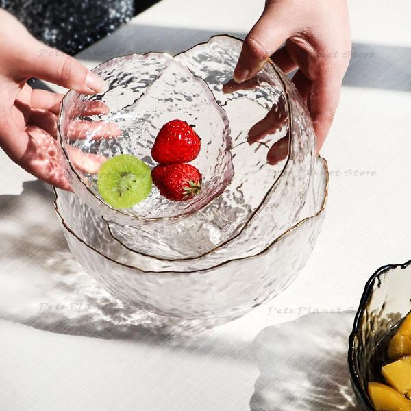 

bowls hammer phnom penh glass bowl household heat resistant transparent irregular fruit salad tableware noodle custom