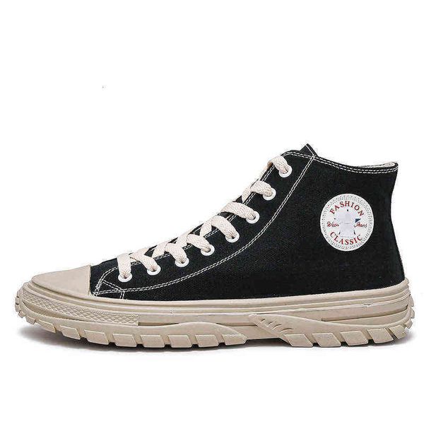 

2021 huili same canvas sho high men's fashion casual board versatile student single