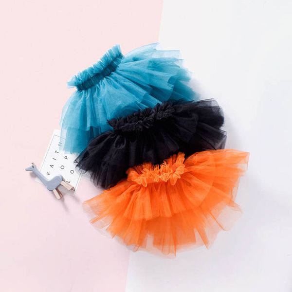 

girls skirts lace tutu tiered children clothes kids princess mesh baby fluffy fashion ballet skirt dress b8129, Blue