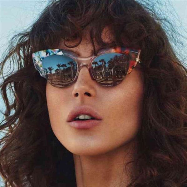 

fashion camouflage jungle style sunglasses half frame cat eye brand design sun glasses oculos de sol feminino ff0178, White;black