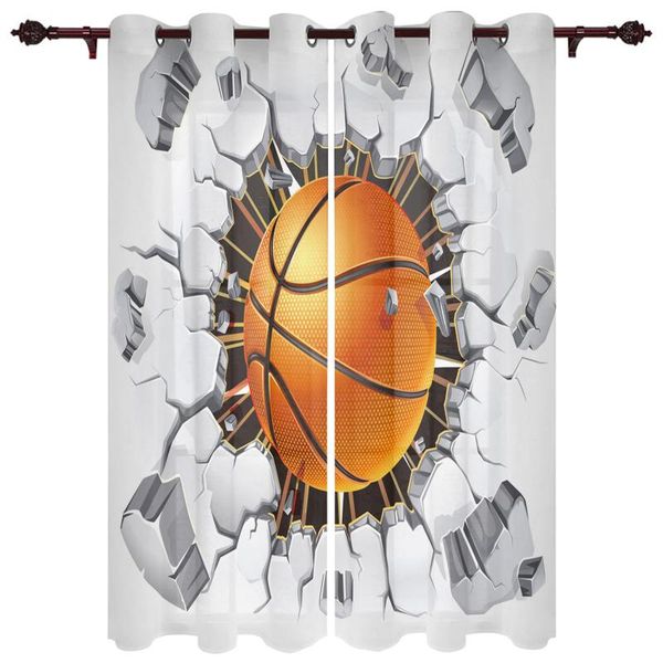 

translucent curtains basketball wall crack valance window living room bedroom curtain & drapes