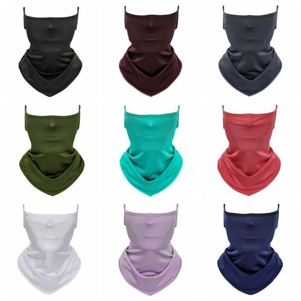 Radfahren Caps Masken Bandana Mesh Gesichtsbedeckung Halbmaske Hang-Ear Ice Silk Neck Gaiter Cool Tube Schal Sport Laufen Wandern Jagd Männer Frauen