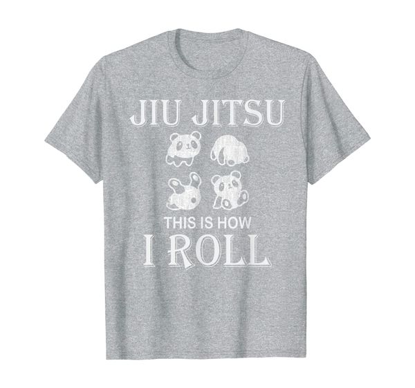 

jiu jitsu panda this is how i roll bjj t-shirt, White;black
