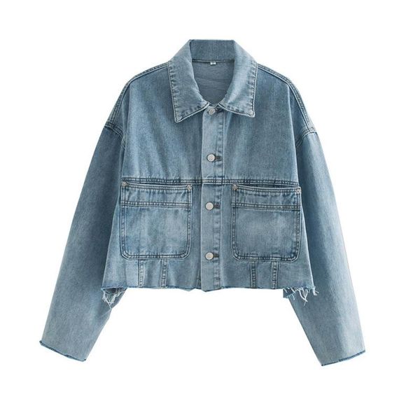 

women's jackets blue stylish denim jacket autumn loose-fitting thin casual korean version of hairy dlwt155, Black;brown