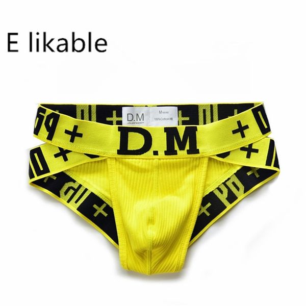 

e likable youth letters men's underwear fashion comfortable breathable low waist cotton briefs 210730, Black;white