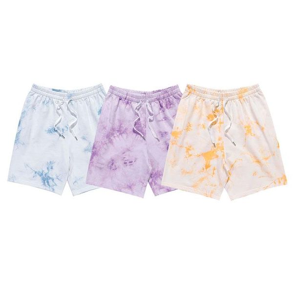 

men's shorts men cotton tie dye relax casual daily short pant, White;black
