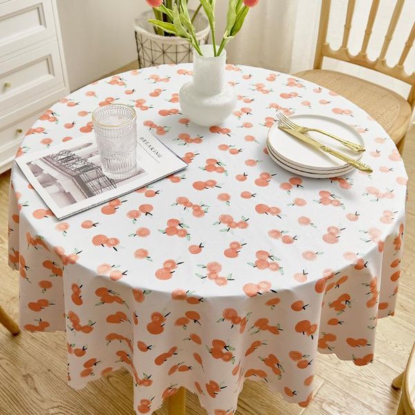 

table cloth 1pcs cute round pvc tablecloth waterproof oil-proof desk cover for home kitchen living room tablecloths decoration