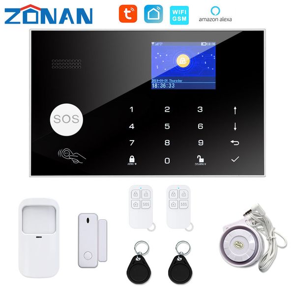 

tuya wifi gsm security kit with motion detector sensor support google alexa apps control wireless alarm system