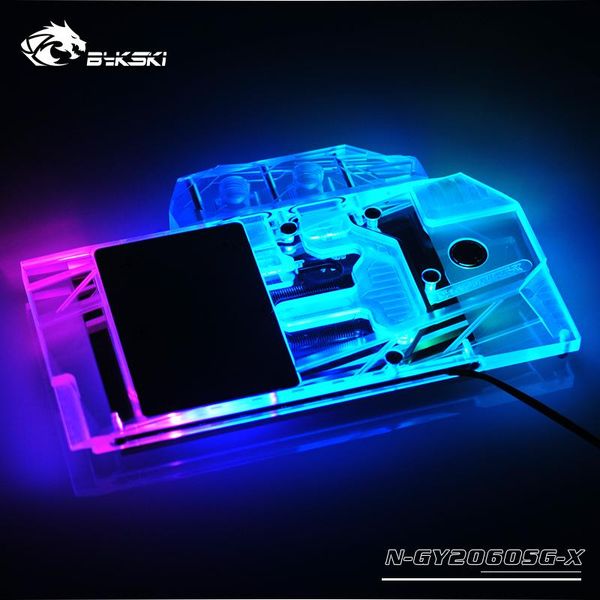 

bykski water block use for galax gainward rtx2060 / kfa2 2060 gtx1660 ti [1-click oc] full cover copper radiator block/a-rgb/rgb fans & cool