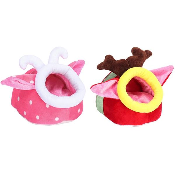

cat beds & furniture hamster cotton nest small pet warm plush bed christmas cute winter house sleeping bag