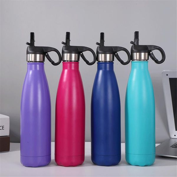 

water bottles 100pcs/lot 17oz/500ml cola bottle flask sports mug 304 stainless steel insulated vacuum tumbler cup 3 optional caps
