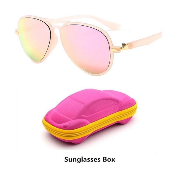 

sunglasses fashion children uv400 kids cool sun glasses 100%uv protection eyeglasses for travel boy girl with box, Blue