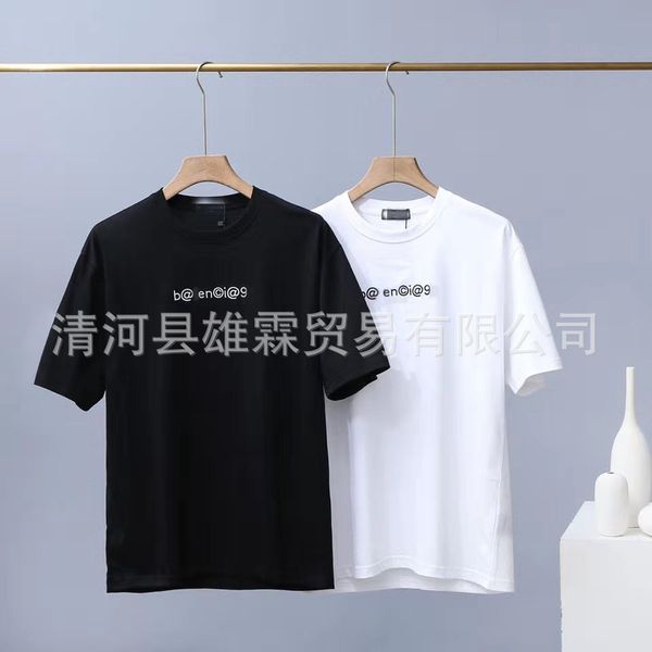 

luxury brand t shirt and polos new paris fashion round neck pullover aristocratic family printed cotton solid color tide brand, White