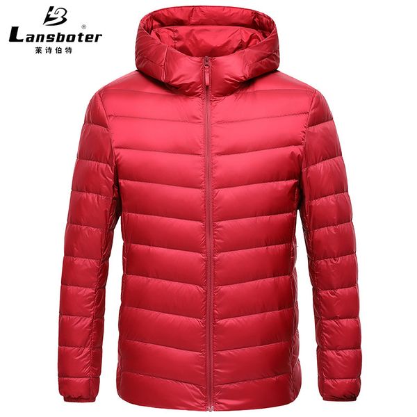 

leshbert autumn men's light down jacket hooded youth warm trend, Black