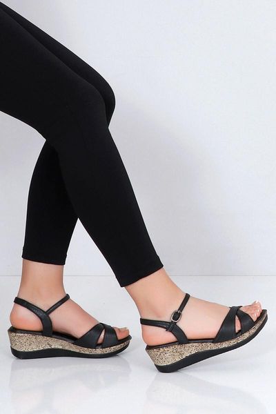 

sandals black wedges female 03y