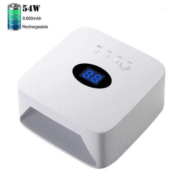 

rechargeable 54w uv nail lamp wireless gel lacquer dryer polish curing light cordless manicure lamps art lamp1