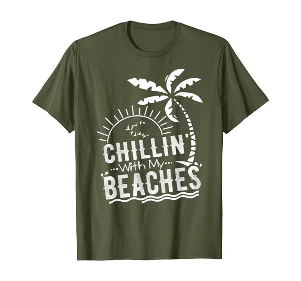 

chillin with my beaches funny beach vacation t shirt, White;black
