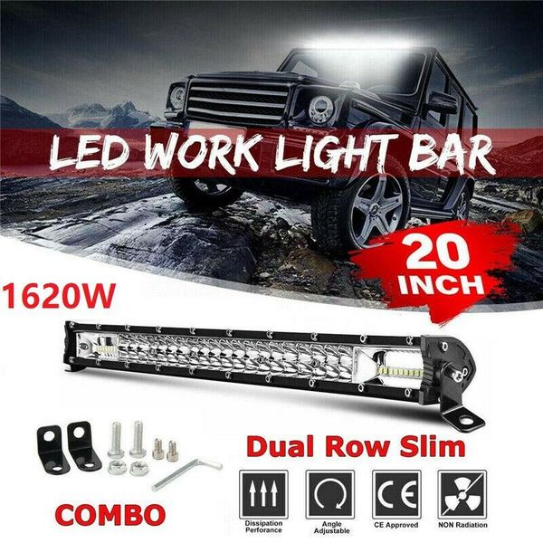 

20inch inch tri row -led work light bar 1620w flood spot combo offroad driving lamp led working