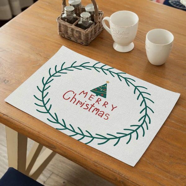

mats & pads fuwatacchi christmas dining table mat reusable placemat kitchen tool tableware drink coasters decoration accessories
