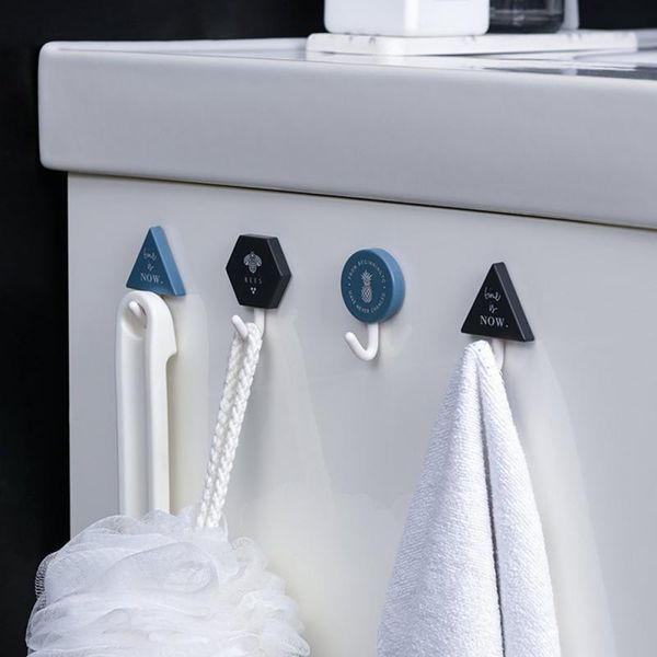 

3pcs nordic geometry plastic hook wall hanger sticker holder room storage hanging kitchen decoration bathroom accessories hooks & rails