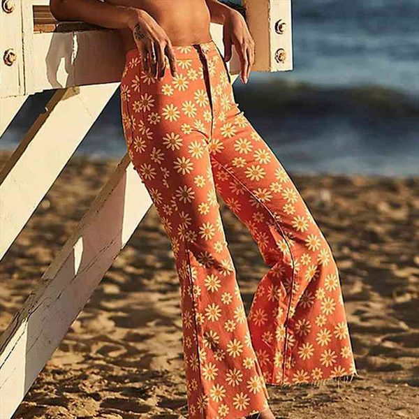 

yiyimiyu daisy floral print y2k flare cargo pants women high waist streetwear trousers orange vintage e girl aesthetic joggers, Black;white