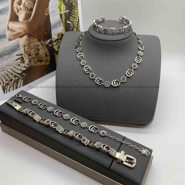 

special offer 70% off luxury jewelry gjia gujiadijia new daisy turquoise tiger head set letter net red double bracelet necklace, Black